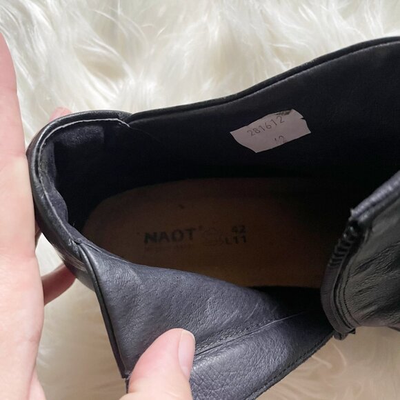Naot Soft Black Ruched Leather Advance Ankle Heel Booties - Picture 8 of 8